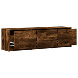 TV Cabinet with LED Smoked Oak 140 x 34 x 40 cm Engineered Wood 8006559