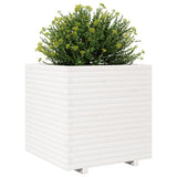 ZNTS Garden Planter White 70x70x72 cm Solid Wood Pine 3282620