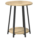 ZNTS Side Table Set - 2 Pieces in Sonoma Oak with Metal 869703