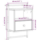 Bedside Cabinets Wall-mounted 2 pcs Brown Oak 40x30x61 cm Engineered Wood 833442