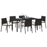 Garden Dining Set 7 pcs Black Powder-Coated Steel 3379251