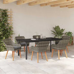 Garden Dining Set with Cushion 7 pcs Grey Poly Rattan 3261689