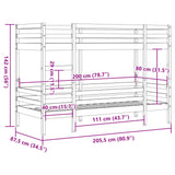 Bunk Bed without Mattress 80x200 cm Solid Wood Pine 3284215
