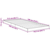 Floor Bed Frame Sonoma 75 x 190 cm Engineered Wood 893521
