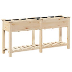 Garden Planter Beige 161.5 x 45 x 76.5 cm Solid fir wood 42006581