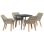 Dining Set Light grey Poly rattan 3261706
