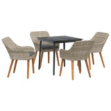 Dining Set Light grey Poly rattan 3261706