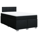 ZNTS Box Spring Bed with Mattress Black 120x200 cm Fabric 3285857