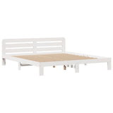Bookcase Bed without Mattress White 180x200 cm Super King Solid Wood Pine 3309972