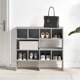 Shoe Racks 2 pcs Stackable Concrete Grey 89.5x30x40 cm 858846
