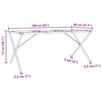 ZNTS Dining Table Legs X-Frame 160x80x73 cm Steel 357912