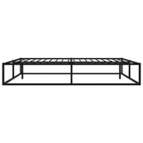 Bed Frame Black Powder-Coated Metal Double Sturdy Bed Frame 324791