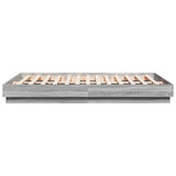 Bed Frame with LED without Mattress Grey Sonoma 140x200 cm 3209798