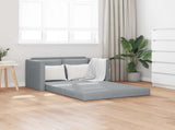 Folding Sofa Bed Light Grey 112 x 60 x 55 cm Fabric 42030482