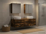Bathroom Furniture Set 5 pcs Smoked Oak 3407035