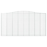 Arched Gabion Baskets 2 pcs 400x30x200/220 cm Galvanised Iron 3145891