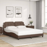 Bed Frame with LED without Mattress "Zadar" Brown 160x200 cm 3214119