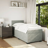 Box Spring Bed with Mattress Light Grey 90x190 cm Velvet 3286198