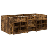 Loft Bed Frame with Cabinet 3 pcs Smoked Oak Engineered Wood 3423434