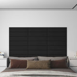 Wall Headboard 12 pcs Black 60 x 15 cm Fabric 42020533