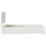 Bed Frame with Headboard White 100 x 200 cm Engineered Wood 3411341