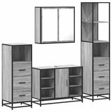 4 Piece Bathroom Furniture Set Grey Sonoma Engineered Wood 3301273