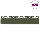 Lawn Edgings 20 pcs Olive Green 103 x 0.05 x 22 cm Steel 874838