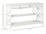 Console Table Side Desk w/ Shelves Drawers Open Top X Support Frame Living Room Hallway Home Office T3398P329949