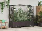 Raised Bed with Trellis and Roof Brown 164 x 40 x 144 cm PP 3423100