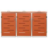 Triple Wheelie Bin Shed 207x77.5x112.5 cm Stainless Steel 149564