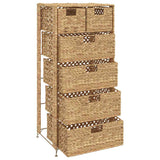 Storage Unit with 6 Baskets 47x37x100 cm Water Hyacinth 245493