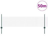 Welded Wire Fence with Posts 50 x 0.5 m PVC-Coated Steel Green 3336504