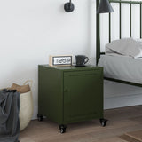 Bedside Cabinet Olive Green 36x39x43.5 cm Steel 846622