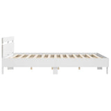 Bed Frame White Engineered wood King Bed Frame Rectangular 3207525