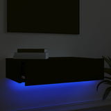 TV Cabinet with LED Lights Black 60x35x15.5 cm 842888