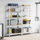 5-Layer Storage Shelves 2 pcs Silver Steel&Engineered Wood 4016948