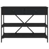 Console Table with Drawers and Shelves Black Engineered Wood 833403
