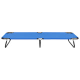 Folding Sun Lounger Blue Steel 47754