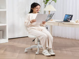 Armless Heart Computer Desk Chair, Teddy Fleece Swivel Office Chair, Makeup Vanity Chair with Height T3398P344662
