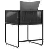 Chair with Cushion 4 pcs Black and Anthracite PE Rattan 42003027
