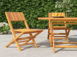 Folding Garden Chair Set of 2 Teak Solid Teak Wood Regular 362759