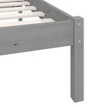 810104 Bed Frame without Mattress Grey Solid Wood 200x200 cm