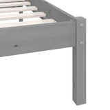 810104 Bed Frame without Mattress Grey Solid Wood 200x200 cm