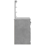 Dressing Table with LED Lights Concrete Grey 90x42x132.5 cm 834974
