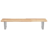 Basin Shelf Wall Mounted Steel and Solid Wood Acacia 3302666