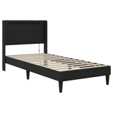 Bed Frame with LED Strip Lights Black 90 x 190 cm Faux Leather 3415280
