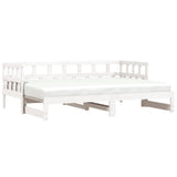 Daybed with Trundle without Mattress White 80x200 cm Solid Wood 836208