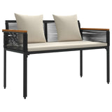 Outdoor Furniture Set Black and Cream White Poly Rattan 42025226