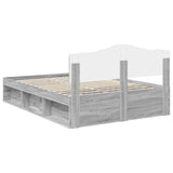 Bed Frame Grey Sonoma 160 x 200 cm Solid Pine Wood 3412876