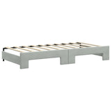 Daybed with Trundle&Drawers without Mattress Light Grey 90x190 cm 3197865